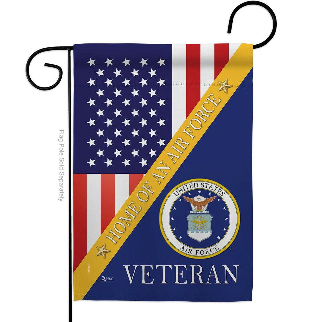 Two Group Flag Home of Air Force Armed Forces Military Veteran USA Flag