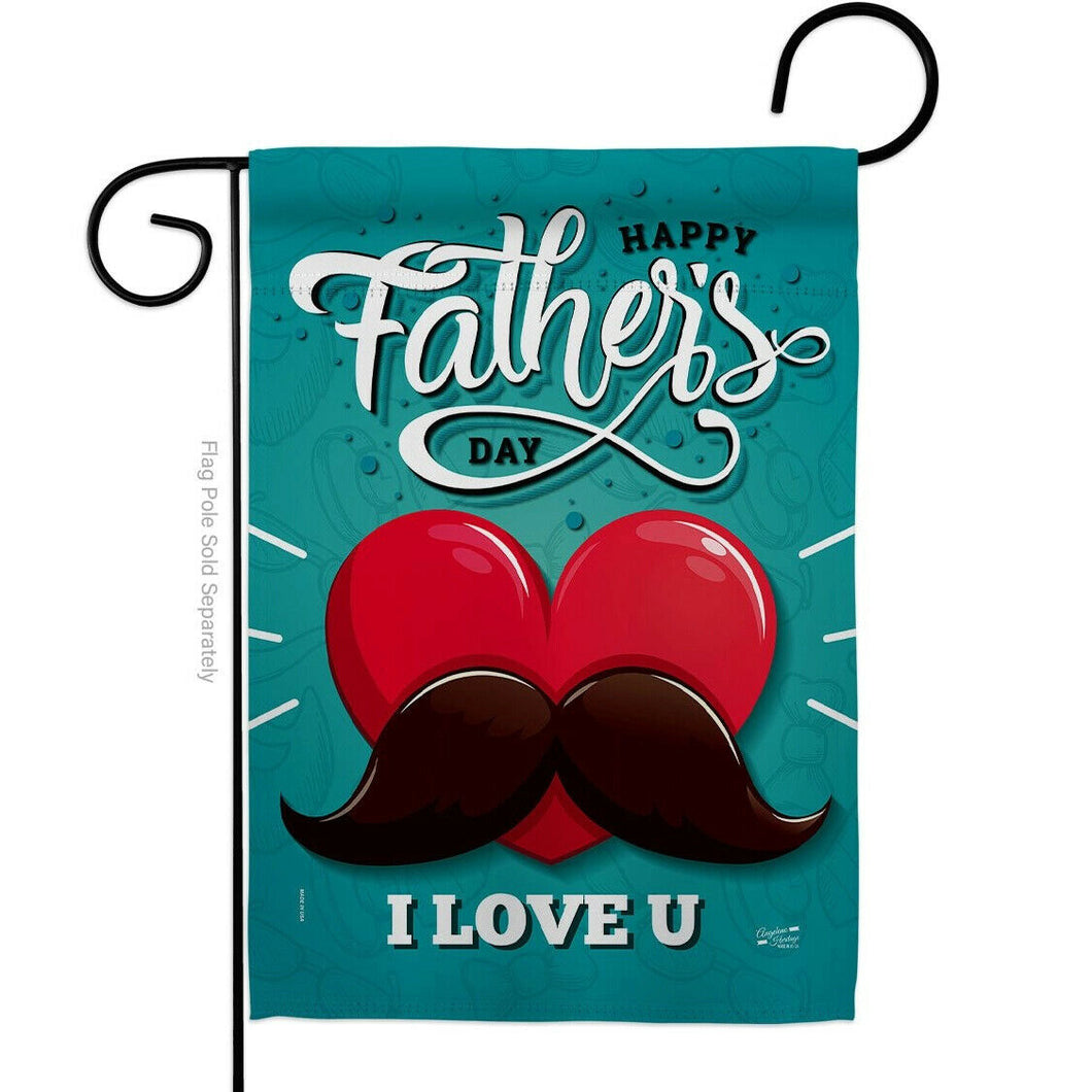 Two Group Flag Dad Mustache Family Father Day Decor Flag