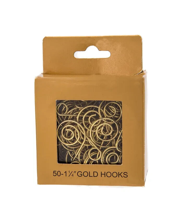 Gold Wire Ornament Hooks, 50-Piece Set W5308