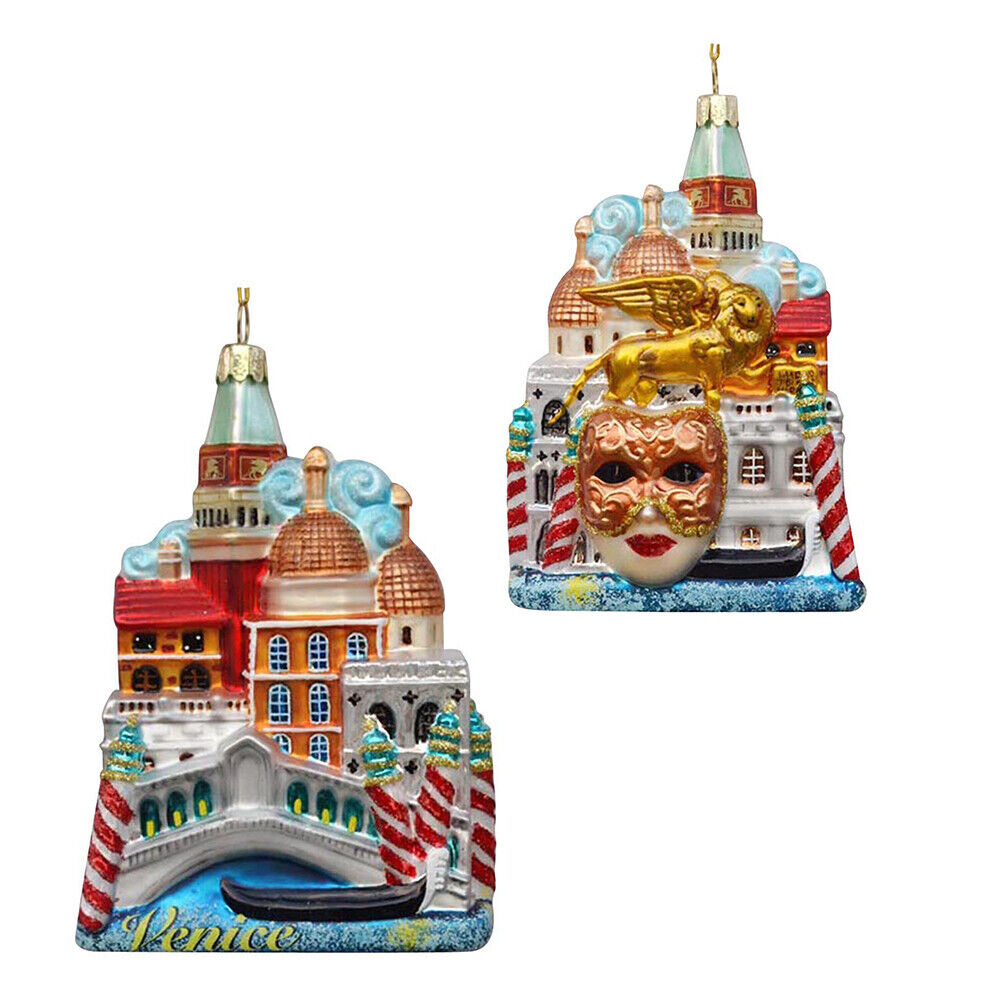 Set of 1 Venice Cityscape Glass Ornament C7569