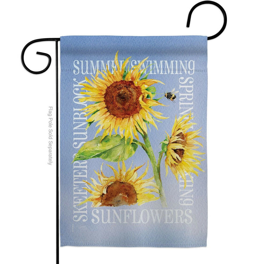 Two Group Flag Summer Sunflower Garden Floral Decor Flag