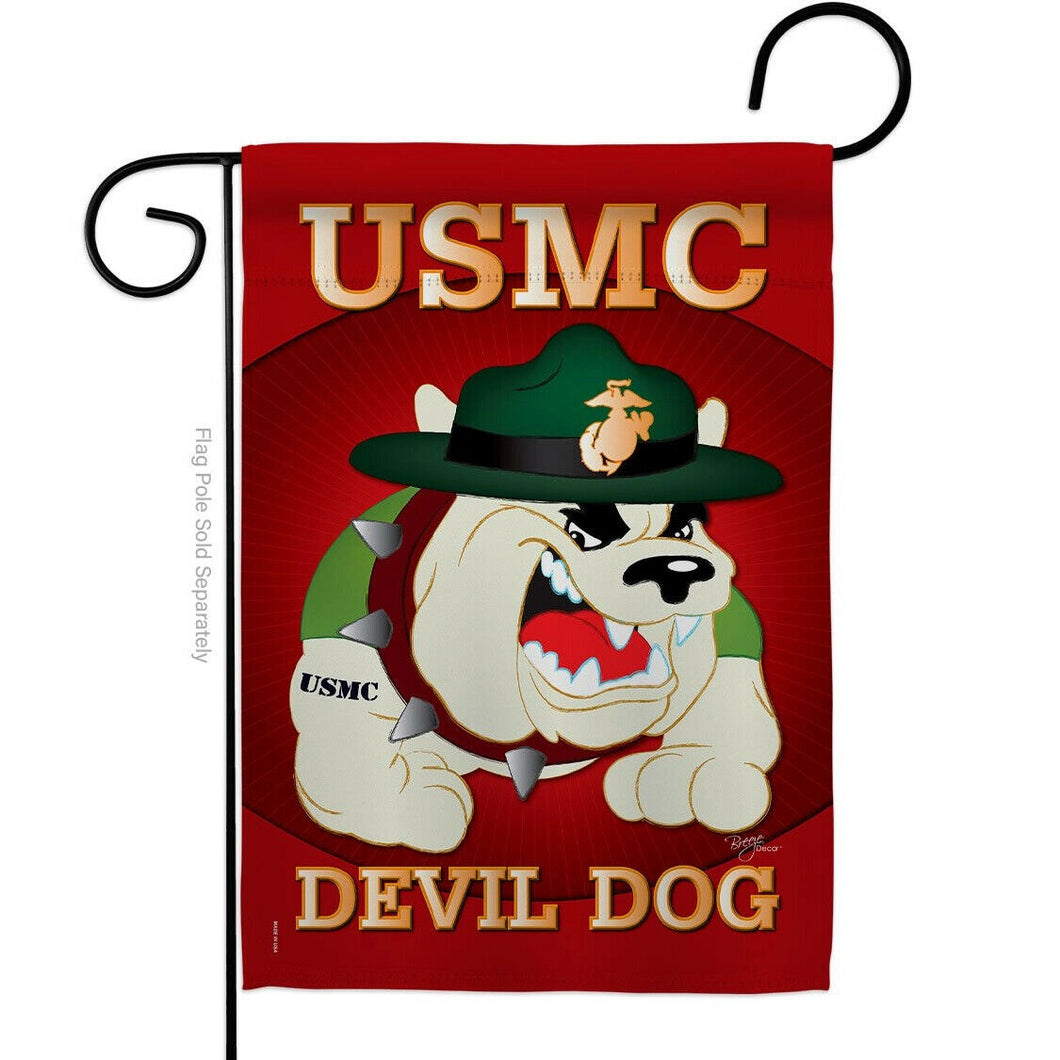 Two Group Flag Devil Dog Armed Forces Military Marine Corps Decor Flag