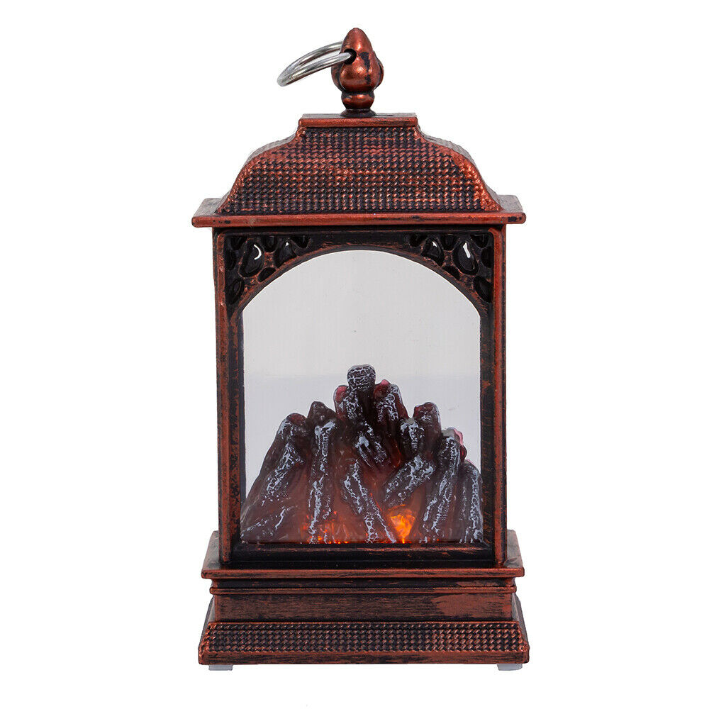 Battery-Operated LED Fireplace Lantern