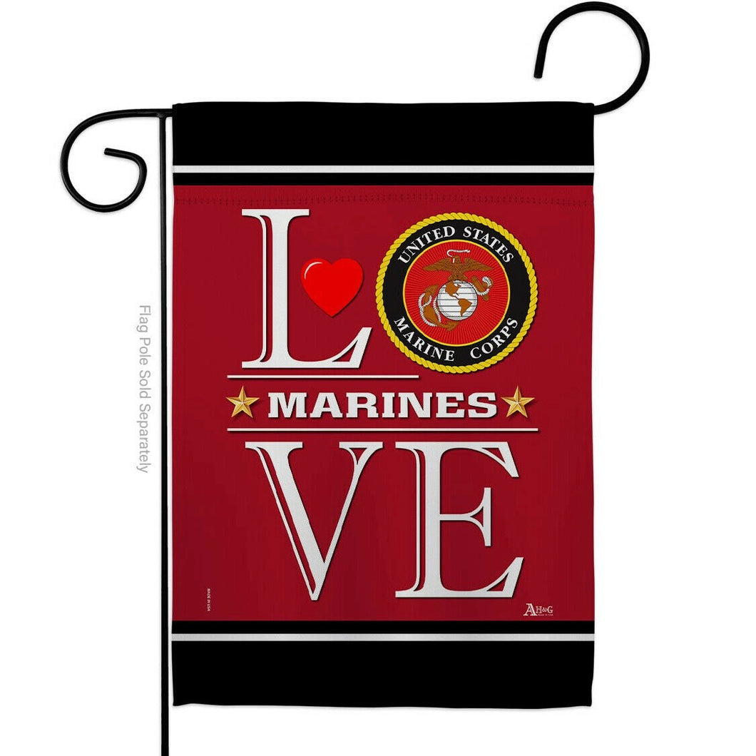 Two Group Flag Marine Corps Love Armed Forces Military Decor Flag