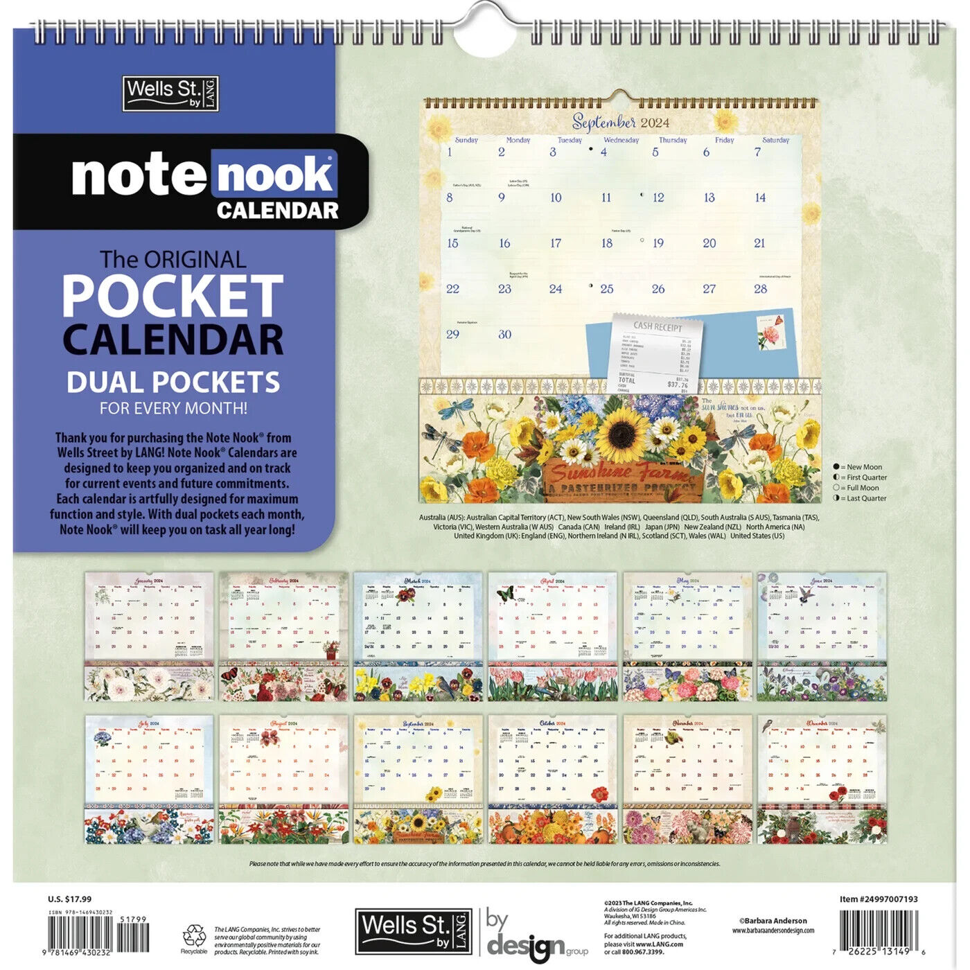 Flora & Fauna 2024 Note Nook Calendar