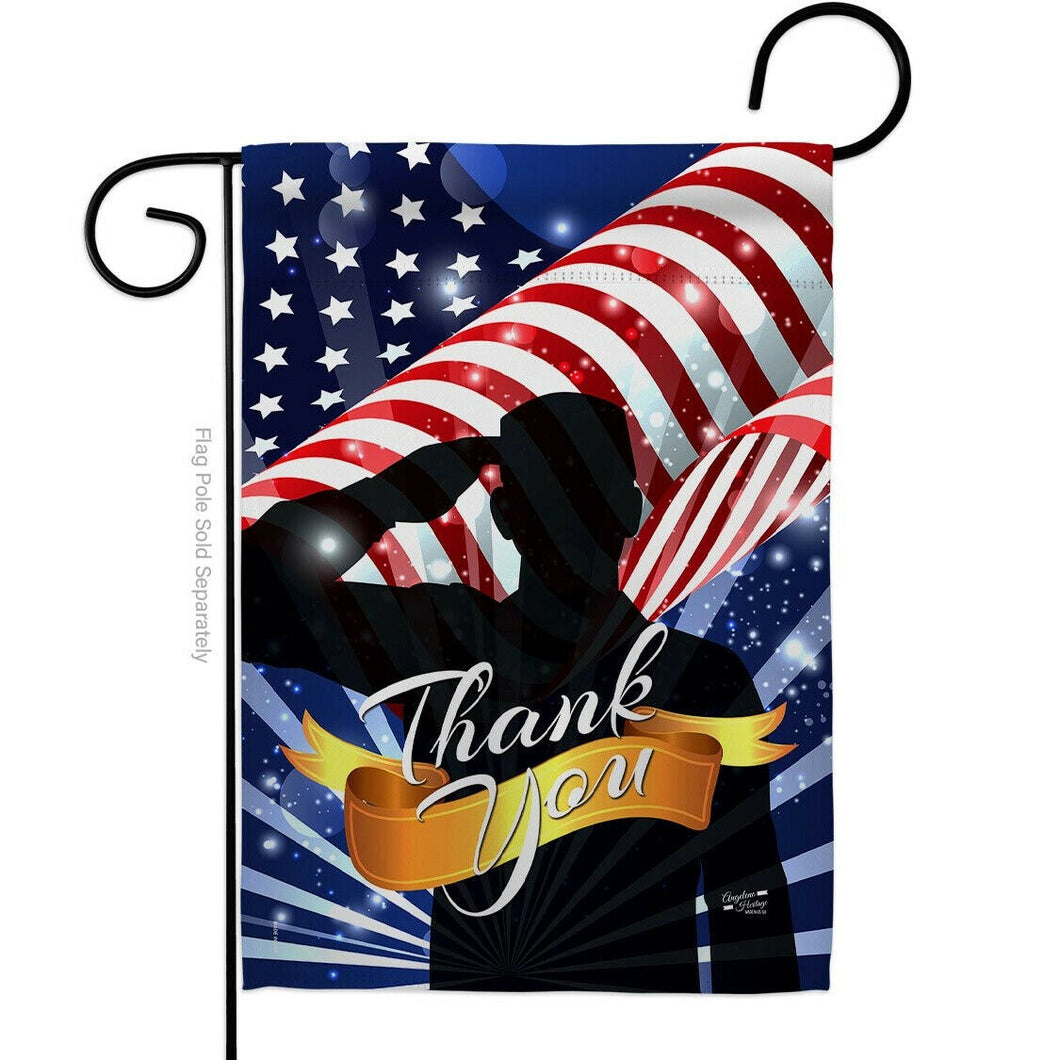 Two Group Flag Thank You Armed Forces Military Service Decor Flag