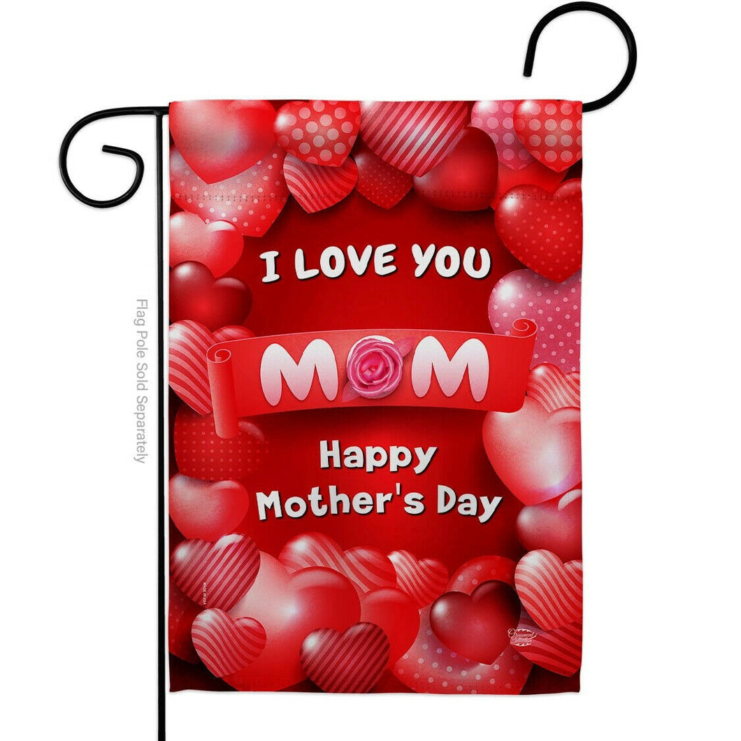 Two Group Flag Love You Mom Family Mother Day Decor Flag