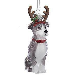 Noble Gems™ Pitbull With Antlers Glass Ornament