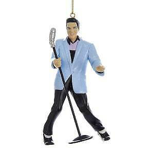 Elvis® Blue Suit Hound Dog Elvis With Microphone Ornament