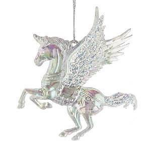 Iridescent Unicorn With Wings Ornament